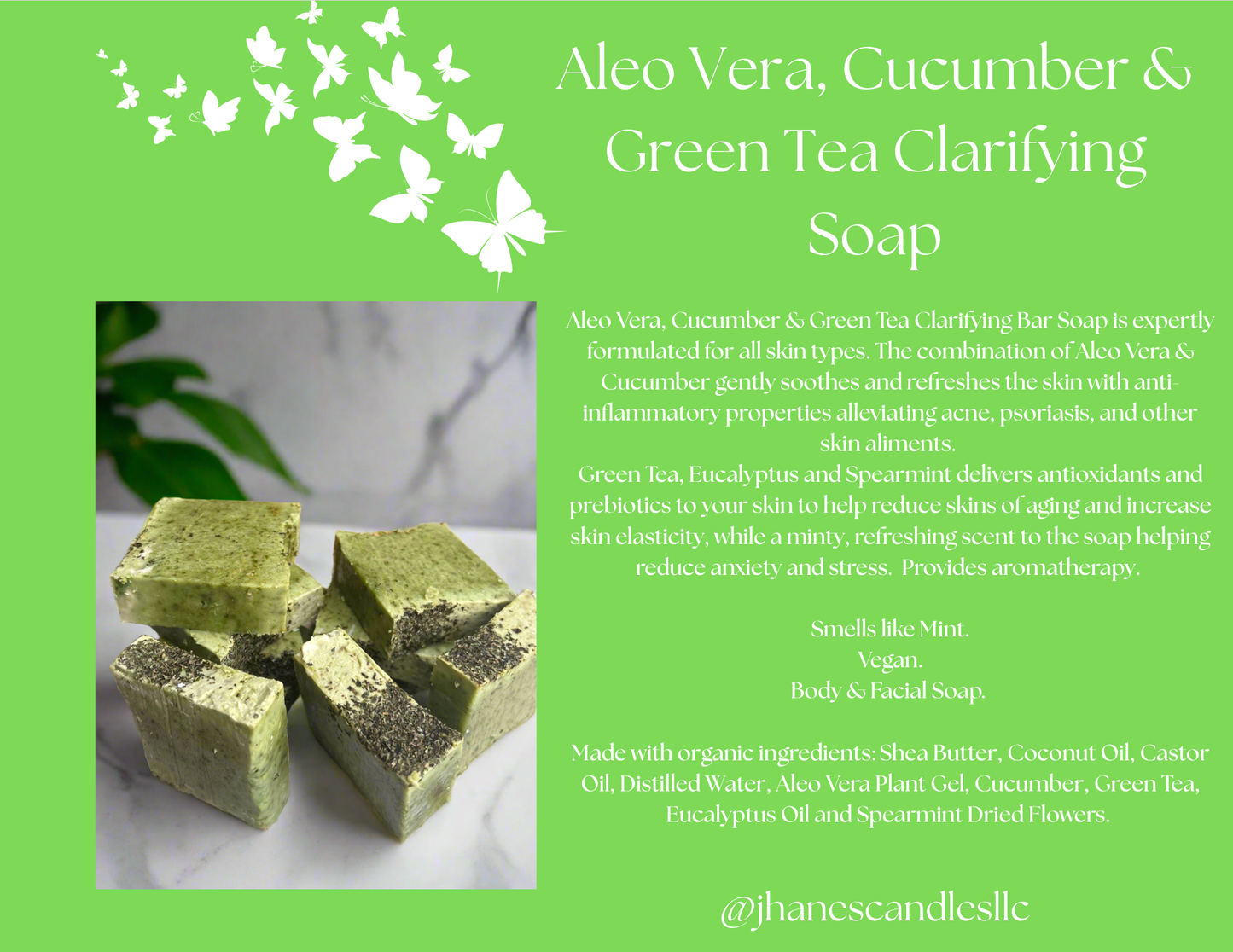 Aleo Vera, Cucumber & Green Tea Clarifying Soap